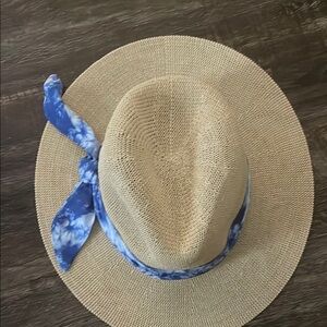 David and Young Tan Hat with Blue Tie-Dye Band